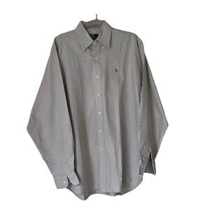 Polo by Ralph Lauren Shirt Men's Size 161/2 Gray Pony Cotton Knit Dress Shirt